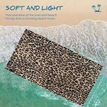 1pc Extra Large Leopard Print Ultra-Soft Microfiber Beach Towel - Super Absorbent, Quick Dry, Soft, Suitable For Swimming, Travel, Yoga, Etc. - Great For Bathroom, Pool And Sports - 1 - View 4