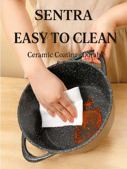 Nồi chống dính 24CM/5.4L, thích hợp dùng trong nhà bếp, lớp phủ chống dính gốm, phù hợp với mọi loại bếp và máy rửa chén, thiết kế nguyên khối đúc khuôn, không đinh tán.