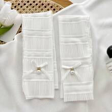 1 Pair Fashion Sweet White/Pink/Gray/Black/Beige/Purple Pearl Bow Unisex Faux Silk Sunscreen Arm Sleeves, Daily Protection Outdoor Cycling Driving Essential Gloves - Pearl Bow Sleeves - View 17