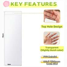 5/10pcs 2.36" X 7.1" Transparent PVC Bookmarks, Reusable Plastic Photo Frames, Office, Wedding, Party Gifts With Hanging Holes - A - View 2
