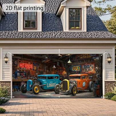 1 tấm vải phông nền 2D, hình minh họa chủ đề dịch vụ gara cổ điển, chất liệu polyester, vải polyester treo năng động, phù hợp để trang trí phòng khách, phòng ngủ, văn phòng hoặc tiệc tùng, phông nền tiệc, có nhiều kích cỡ và cảnh khác nhau.