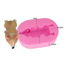 3D狗狗品种硅胶模具套装，不同小狗造型糖果巧克力模具，适用于制作肥皂、树脂工艺品 - 粉色 - 查看 17