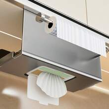 Suction Cup Wall-Mounted Paper Towel Holder, Waterproof, Rust-Proof, Space-Saving Kitchen Accessory - Silver - View 8
