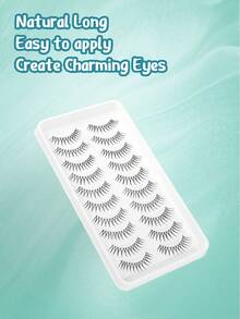 10对韩式U型女团假睫毛，清纯迷人偶像风假睫毛，自然逼真假睫毛 - 黑色 - 查看 7