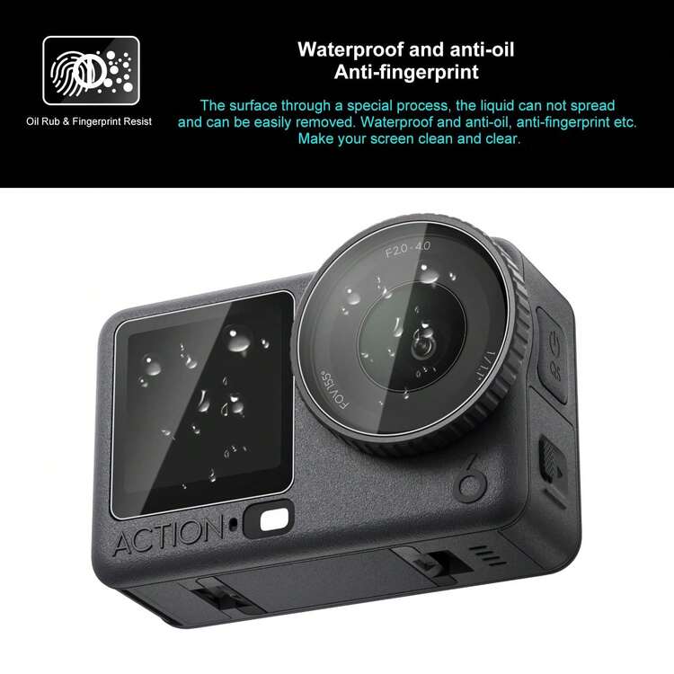 For Osmo Action 6 PULUZ Lens + Front And Back Screen Tempered Glass Film (Transparent) - View 4