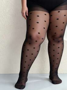 1 Pair Interlocking Lines Jacquard Tights Sexy Fashionable Cute Chic For Daily Date Spring Fall Party - Multicolor - View 1
