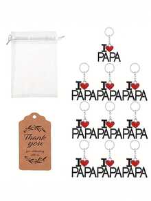 Bộ móc khóa quà tặng Ngày của Cha, bao gồm 1 móc khóa, 1 thiệp chúc mừng và 1 túi vải organza. Thích hợp làm quà tặng Ngày của Cha và sinh nhật của Cha, món quà Ngày của Cha hoàn hảo. - Một kích cỡ phù hợp cho tất cả - Xem 5