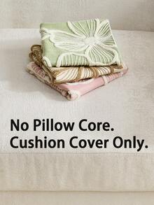 1 buah Sarung Bantal Hias Bordir Bunga Hijau Minimalis Modern, Sarung Bantal Bunga Musim Semi/Panas, Cocok untuk Dekorasi Dalam Ruangan, Sarung Bantal Sepanjang Musim, Isian Bantal Tidak Termasuk - Hijau - View 3