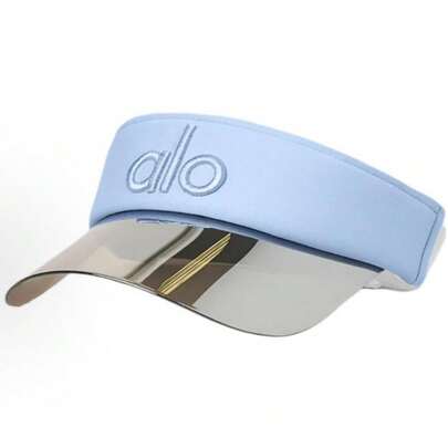  Alo Yoga Logo Sun Visor Hats For Women Wide Brim UV Protection Adjustable Large Golf Beach Cap Packable Travel Sport Visor
