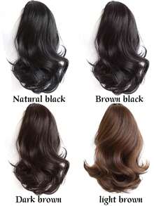 Kurze matte Blumen-Haarspange Perücke Zopf, natürlich aussehende synthetische Haar-Zopf-Perücke, langer flauschiger Stil, geeignet für den täglichen Gebrauch. Haaraccessoire, lässige Haarspange, elegante Haarspange, Haarklammer Schule - Verschiedenfarbig - Übersicht 8