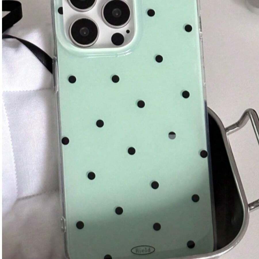 1 chiếc ốp lưng điện thoại mềm mại, thời trang, dễ thương kiểu Hàn Quốc, họa tiết chấm bi bóng, phù hợp với 17 Pro Max/Pro Max/Air 16 15 14 13 12 11 Pro Max 16 15 14 Plus, ốp lưng bảo vệ điện thoại chống sốc tối giản, sáng tạo. - Màu xanh Bạc hà - Xem 1