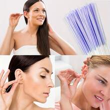 60pcs Unscented Ear Piercing Cleaning Floss, Plastic Ear Care Tools For Men And Women, Anti-Blocking Ear Piercing Dirt Cleaner Lines, Hygienic Piercing Kits For Daily Maintenance And Long-Lasting - 查看 7