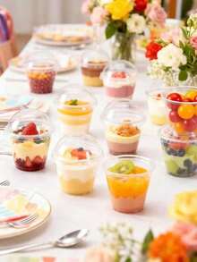 Hũ thủy tinh có nắp trong suốt, cốc đựng thạch, thích hợp dùng cho các món tráng miệng, bánh cupcake, parfait, bánh pudding, đồ uống lạnh, đồ ăn nhẹ, trái cây, kem, phục vụ tiệc, sữa chua, bảo quản, cốc đựng nước sốt salad, hộp đựng gia vị, và là món quà tuyệt vời nhất cho tiệc cưới, Lễ Tạ ơn, Halloween và Giáng sinh. - Nhiều màu - Xem 8