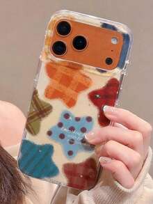 可爱星形元素时尚手机壳 Y2K 可爱星形软壳，兼容 17 Pro Max、17 Pro、17 Air、17、15、16 Pro Max、14 Pro、13、12、11，光滑软壳，礼盒装，春季生日礼物 - 格紋星星 - 查看 3