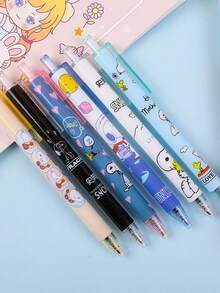 SNOOPY 1套/5支装 史努比可爱按压笔 学生文具 可爱少女清新韩版 中性笔 学生返校礼物 - 彩色 - 查看 4
