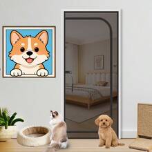 Pet Safety Gate Net - Pet Isolation Door Curtain, Suitable For Corridors And Doors, Zipper Opening Design. No Need For Drilling Installation, Does Not Occupy Space, Suitable For Dogs, Cats, And Other Animals - White - View 7