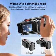 For Osmo Action 6 PULUZ Metal Camera Cage Expansion Adapter With Handle Grip (Titanium) - View 7