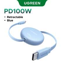 UGREEN 100W Nexode 可伸缩 USB-C 数据线，Type-C 接口，USB-C 充电线，适用于 17/16/15、Pro/Air、Galaxy S25/S24/S23、Pro/Air、Pixel 10/9、Switch 等设备。 - 淺藍色 - 查看 3