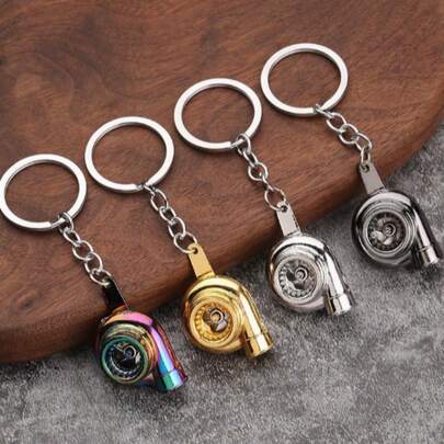 4-Color Creative Metal Keychain With Turbine Gear, Brake Disc And Shock Absorber Design, Thoughtful Gift For Men, Friends, Colleagues And Family, Automotive Themed Keychain, Party Favor