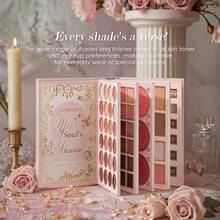 ROMCOM Book Style All-In-One Makeup Palette, 5 Flip Pages With Blush Eyeshadow Contour Lip Gloss, Portable Beauty Gift Set - Multicolor - View 7