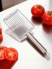 1件装不锈钢果蔬切片器，番茄切片器，火腿切片器，午餐肉切片器，带手柄水果切片器，煮鸡蛋切片器，多功能果蔬切片器，水果切片器，软食切片器，寿司切片器，奶酪厨房软食切割工具，厨房食品切割工具，也可用于切割罐头肉 - 彩色 - 查看 4
