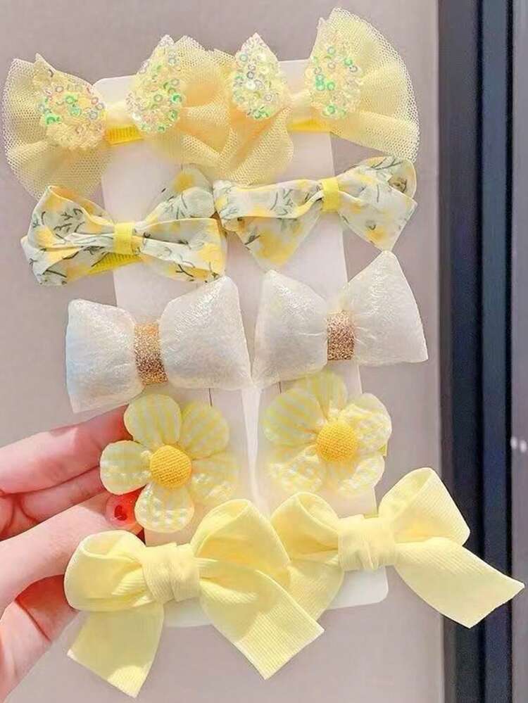 10个蝴蝶花朵发夹（无包装卡） - 彩色 - 查看 7