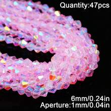 4/6毫米时尚亮面菱形玻璃珠，手工DIY首饰制作材料，适用于项链和手链 - DIY - 查看 13