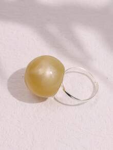 1pc Fashionable Elegant Minimalist Artistic Jelly Transparent Round Resin Stainless Steel Open Ring For Women, Suitable For Daily Commute, Street, Music Festival, Party, Evening Wear - Multicolor - View 43