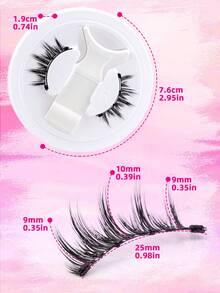 1 Cặp mi giả từ tính không cần keo, mi giả 3D mềm mại và bông xốp kiểu mắt mèo, thích hợp làm quà tặng cho các blogger trang điểm và phụ nữ. - Lông mi Manga nhọn - Xem 6