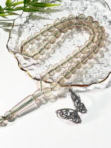 1pc Muslim 45 Beads Green Resin Tasbih Prayer Beads, Dual Use As Bracelet And Handheld Rosary - Multicolor - View 6