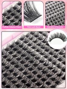 DIY Lash Extensions Book 384PCS Individual Lashes Clusters D Curl Lash Clusters Eyelash Extension At Home False Eyelashes Lash Clusters, Eyelash Clusters, Individual Eyelashes, Lashes, Fake Lashes - View 5