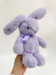 1pc 13.78 Inch/35cm Cute Lavender Plush Rabbit Doll, Soft Fluffy Stuffed Bunny Doll With Elegant Bow, Adorable Plush Doll, Ideal For Children Girls Easter Birthday Christmas Valentine's Day Gift, Cozy Home Decor For Bedroom Living Room Nursery, Comfortable Companion For Sleep And Rest - Mauve Purple - View 7