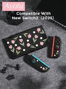 Ayotu 1 pieza Funda protectora transparente ultra delgada de TPU con patrón de tulipán rosa compatible con Switch OLED/Switch/Switch Lite/New Switch 2 (2025) - Admite diseño de acoplamiento, no es necesario retirar, anti-caída y a prueba de polvo, disponible en varios colores - Multicolor - Ver 9