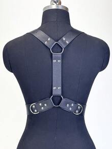 Women's PU Belt, Punk PU Leather Chest Harness Belt For Women Fashion Body Harness Belt Gothic Accessories For Party Harness Belt. - màu đen - Xem 3