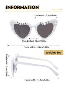 1 chiếc kính thời trang "Cô dâu" ren, ngọc trai, mắt mèo, hình trái tim (màu trắng), kính cưới thanh lịch, quà tặng phụ kiện cho bữa tiệc Halloween - phong cách khác nhau - Xem 5