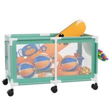 280 Gallon 69" Pool Storage Bin XXL Extra Large Swimming Pool Float Storage Bin Pool Noodles Holder Toys Floats Balls and Floats Equipment Mesh Rolling Bin for Garden Lawn 69" Lx32 Wx35 H - Verde menta - Ver 1