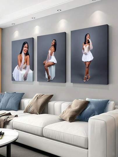 3pcs/Set Customized Canvas Prints, Personalized Frameless Posters, Cozy Framed Canvas Wall Art, Wedding Memento, Mother's Day/Father's Day Gift, Personalized Commemorative Gift, Suitable For Easter, Wedding, Mother's Day, Father's Day, Graduation, Room Decor, Customizable Items, Bedroom Decor, Custom Gifts, Pictures, Photos, Framed Wall Art, Best Friend Gift, Family Gift, Birthday Gift, Gift For Boyfriend, Girlfriend, Family, Lover, Friend