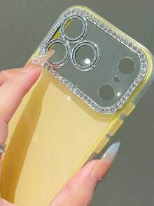 [Customized] Personalized Glitter Luxury Custom Rhinestone Name Star Cat Ear Phone Case For IPhone 17 Pro Max, 17 Pro, 16, 15, 14, 13, 12, 11 Pro Max, 16, 15 Plus - Yellow - View 6