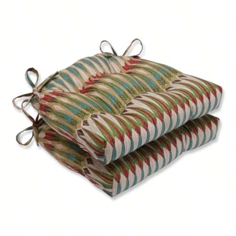 Pillow Perfect Acela Adobe Reversible Chair Pad Set of 2 - Multicolor - Ver 1