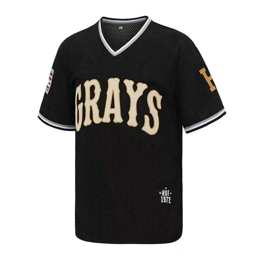 Men's #20 Homestead Grays National League Baseball Jersey, Letter Embroidery Training Match Mesh Pullovers Fan Commemorative Gift - màu đen - Xem 1
