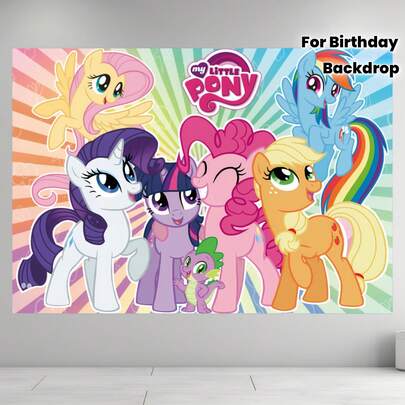 1 Piece Of  Unicorn Party Backdrop Cloth, Cute Cartoon Decoration, Birthday Party Supplies