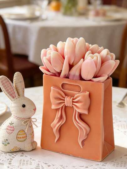 1 Khuôn nến silicon 3D hình hoa, thiết kế hộp quà hình hoa hồng và hoa tulip, thích hợp làm quà tặng Ngày Valentine, Ngày của Mẹ, đám cưới và sinh nhật.