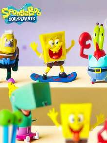 SpongeBob SquarePants 海绵宝宝12件套系列，包括海绵宝宝、章鱼哥、珊迪、痞老板、蟹老板角色摆件，颜色和款式随机（12件/套），可用作汽车桌面装饰、汽车摆件、可爱卡通生日装饰、蛋糕装饰、鱼缸水下装饰，是完美的派对装饰。 - 多色 - 查看 2