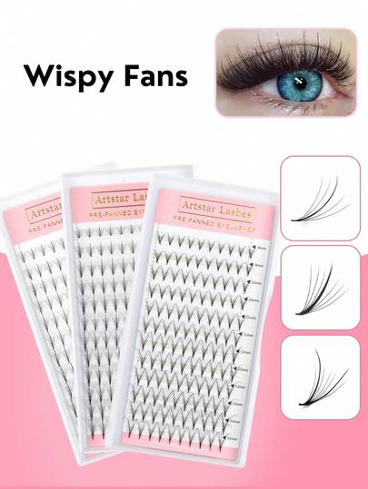 ARTSTAR 120pcs Handmade 5D/7D Black Soft & Long False Eyelashes