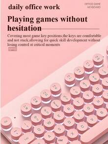 Aesthetic Pink LED Backlit Keyboard Mouse Combo, Ergonomic Tilt Angle, Kawaii Computer Peripherals ,Plug And Play For Home Office Gaming - 查看 5