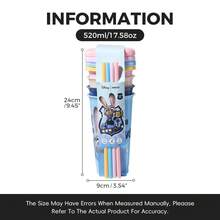 Miniso Disney Zootopia 520ml Plastic Straw Cup 4 Packs Set, 2 Styles, Viral Gift - Multicolor - View 11