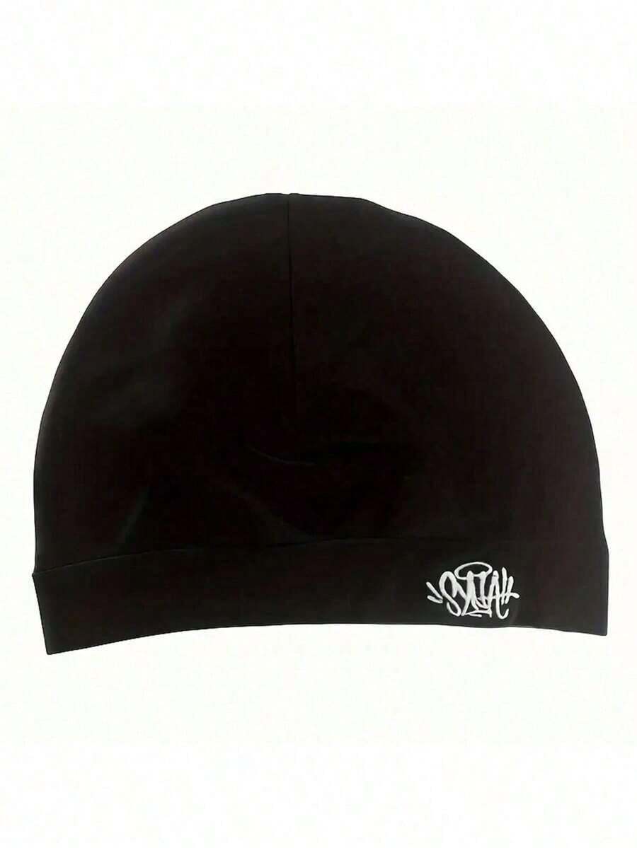 Embroidered Pullover Beanie Hat, Vintage Knit Skull Cap, Popular Street Hip Hop Style - Black 1pc - 查看 1