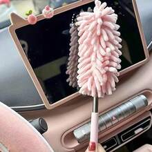 Bộ 3 chổi quét bụi mini cho ô tô, chổi vệ sinh nội thất màu hồng, chổi lông mềm dùng để làm sạch bụi trong cửa gió và những không gian hẹp, dụng cụ quét bụi bằng sợi microfiber có thể thu gọn và uốn cong, chất liệu sợi polyester, loại bỏ bụi bẩn hiệu quả (27-76cm) - A - Xem 11