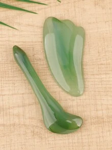 4pcs Gua Sha Tools Set, Full Body Scraping Massage, Facial Beauty Lifting & Slimming Device - Green - View 21
