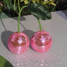 Cherry Disco Ball Wall & Home Decor, Hanging Cherry Disco Ball, Pink Fruit Disco Decoration, Suitable For Birthday, Graduation, Christmas, Halloween, Wedding, Party, Club, Stage, Bar And Other Occasions - 迪斯科櫻桃 - 查看 13